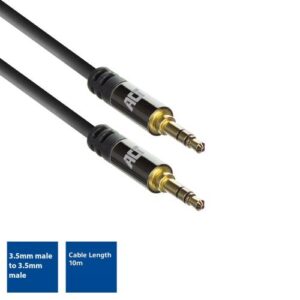 ACT AC3613 audio kabel 10 m 3.5mm Zwart