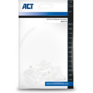 ACT UTP Cat6 modulaire connector, RJ45, Zip Bag