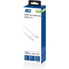 ACT AC3014 Lightning-kabel 1 m Wit