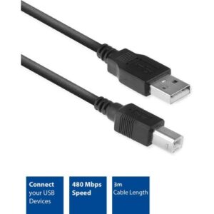 ACT AC3033 USB-kabel 3 m USB 2.0 USB A USB B Zwart