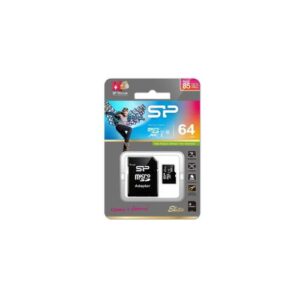 Silicon Power 64GB Elite MicroSDXC Class10 UHS-1 tot 85Mb/s incl. SD-adapter Zwart