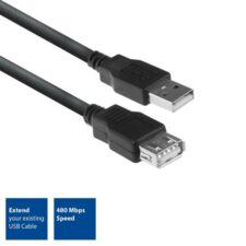 ACT AC3043 USB-kabel 3 m USB 2.0 USB A Zwart