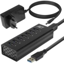 ACT AC6315 interface hub USB 3.2 Gen 1 (3.1 Gen 1) Type-A 5000 Mbit/s Zwart