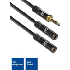 ACT AC3620 audio kabel 0,15 m 3.5mm 2 x 3.5mm Zwart