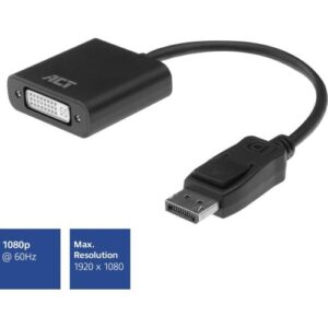 ACT AC7510 video kabel adapter 0,15 m DisplayPort DVI-D Zwart