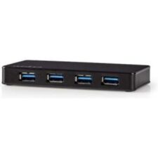 Nedis UHUBU3420BK interface hub USB 3.2 Gen 1 (3.1 Gen 1) Micro-B Zwart