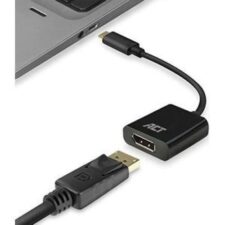 ACT AC7320 video kabel adapter 0,15 m USB Type-C DisplayPort Zwart