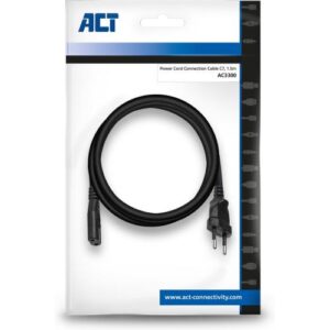 ACT AC3300 elektriciteitssnoer Zwart 1,5 m CEE7/16 C7 stekker