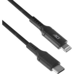 ACT AC3095 Lightning-kabel 1 m Zwart