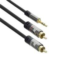 ACT AC3607 audio kabel 5 m 2 x RCA 3.5mm Zwart